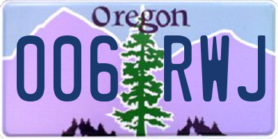 OR license plate 006RWJ