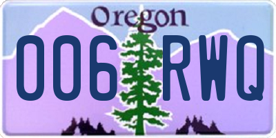 OR license plate 006RWQ
