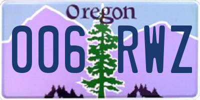 OR license plate 006RWZ