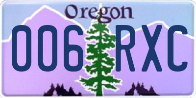 OR license plate 006RXC
