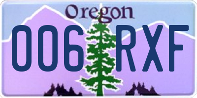 OR license plate 006RXF