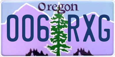OR license plate 006RXG