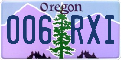 OR license plate 006RXI
