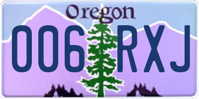OR license plate 006RXJ