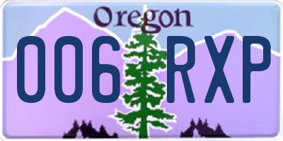 OR license plate 006RXP