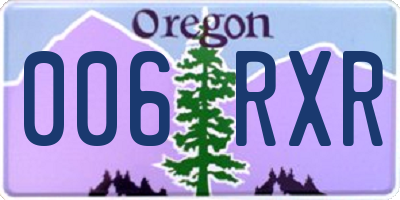 OR license plate 006RXR