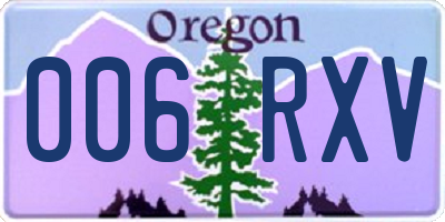 OR license plate 006RXV