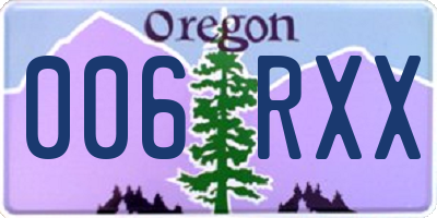 OR license plate 006RXX