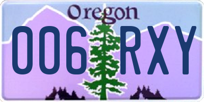 OR license plate 006RXY