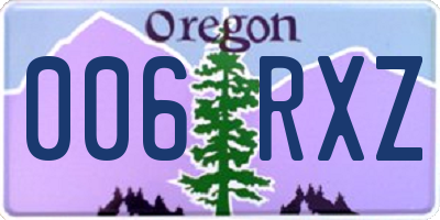OR license plate 006RXZ
