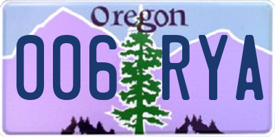 OR license plate 006RYA