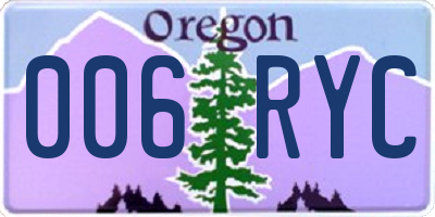 OR license plate 006RYC