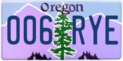 OR license plate 006RYE