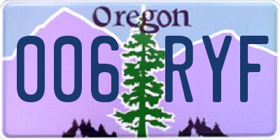 OR license plate 006RYF