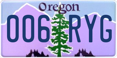 OR license plate 006RYG