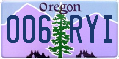 OR license plate 006RYI