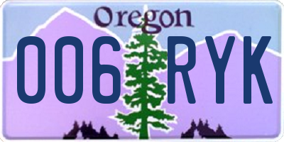OR license plate 006RYK