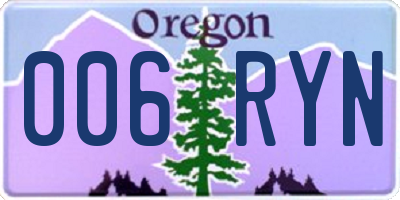 OR license plate 006RYN