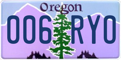 OR license plate 006RYO