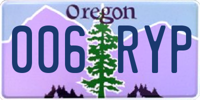 OR license plate 006RYP
