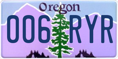 OR license plate 006RYR