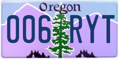 OR license plate 006RYT