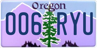 OR license plate 006RYU