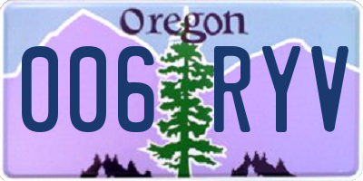 OR license plate 006RYV