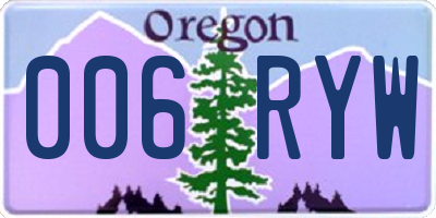 OR license plate 006RYW
