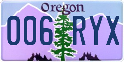 OR license plate 006RYX