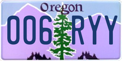 OR license plate 006RYY