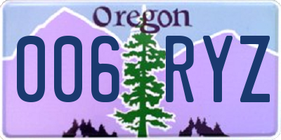 OR license plate 006RYZ