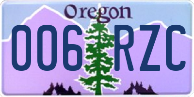 OR license plate 006RZC