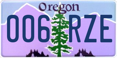 OR license plate 006RZE