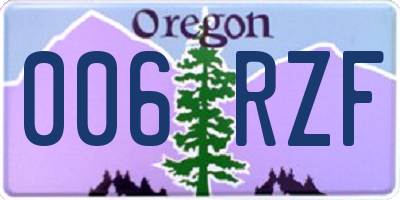 OR license plate 006RZF