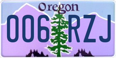 OR license plate 006RZJ