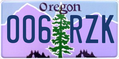 OR license plate 006RZK