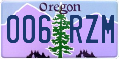 OR license plate 006RZM