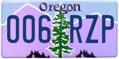 OR license plate 006RZP
