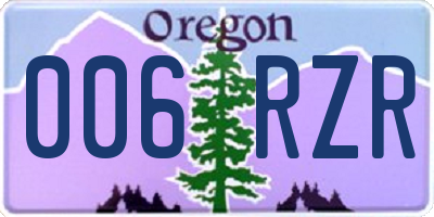 OR license plate 006RZR