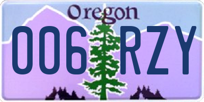 OR license plate 006RZY