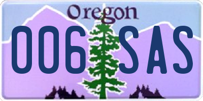 OR license plate 006SAS
