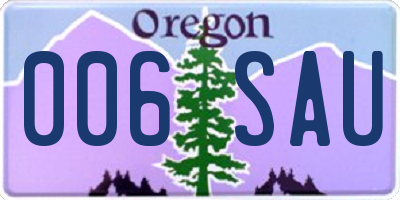 OR license plate 006SAU