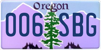 OR license plate 006SBG