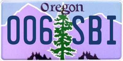 OR license plate 006SBI