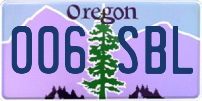 OR license plate 006SBL