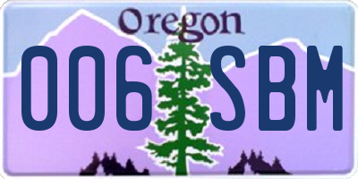 OR license plate 006SBM