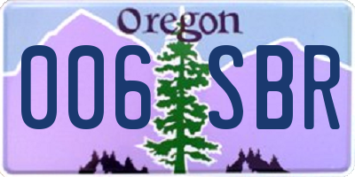 OR license plate 006SBR