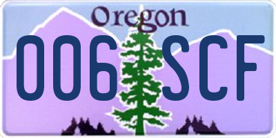 OR license plate 006SCF
