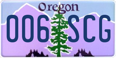 OR license plate 006SCG
